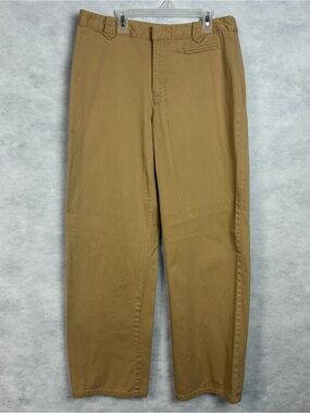 Vintage Crazy Horse Stretch Pants Womens Sz 12 Khaki 90s Y2K Stains